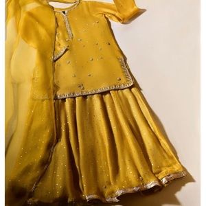 Agha noor yellow lengha and shirt